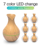 Essential Oil Diffuser Wood Grain Cool Mist Maker LED Light Usb For Home Office