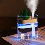 Ultrasonic Air Humidifier Clear Cactus Color Light USB Essential Oil Diffuser Car Purifier Aroma