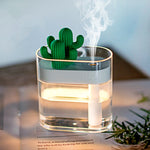 Ultrasonic Air Humidifier Clear Cactus Color Light USB Essential Oil Diffuser Car Purifier Aroma