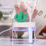 Ultrasonic Air Humidifier Clear Cactus Color Light USB Essential Oil Diffuser Car Purifier Aroma